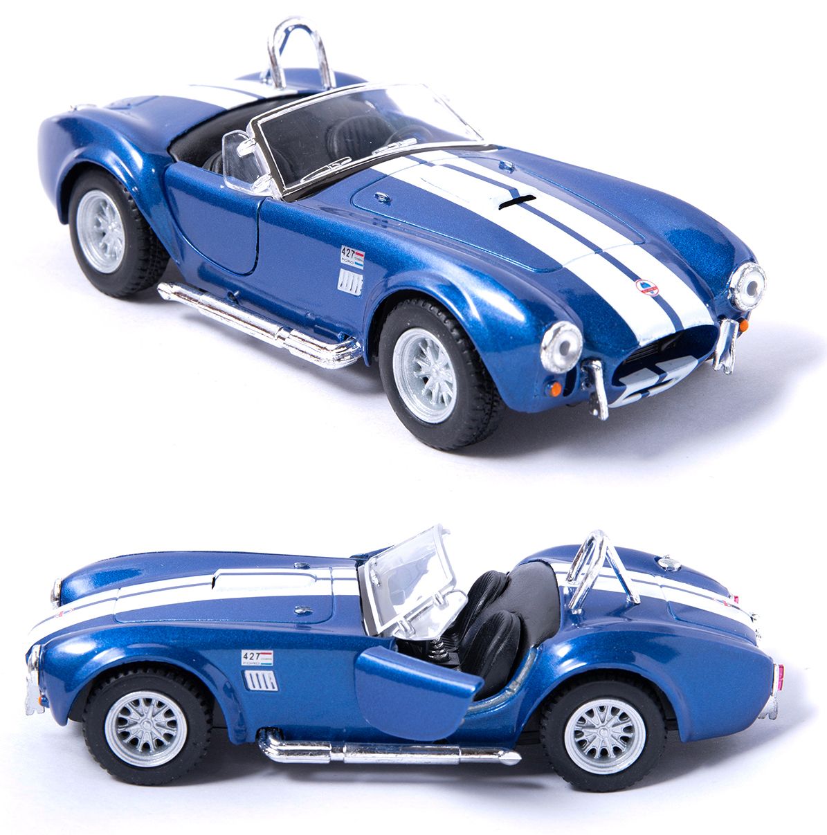 Модель Kinsmart арт КТ5322, 2 Shelby Cobra 427 s, c 1965 1:32 синяя инерц welly 1 24 1965 shelby cobra alloy car model diecasts