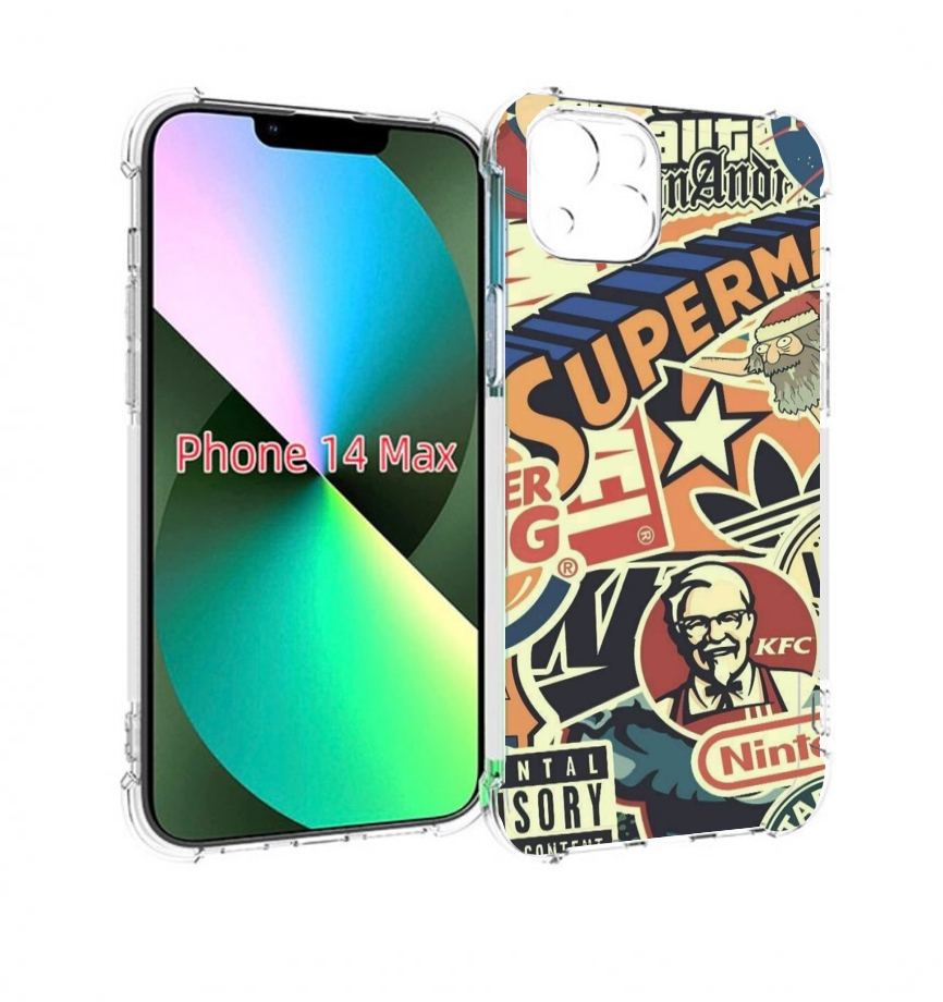 

Чехол MyPads Лейблы-на-постере для iPhone 14 Plus (6.7), Прозрачный, Tocco