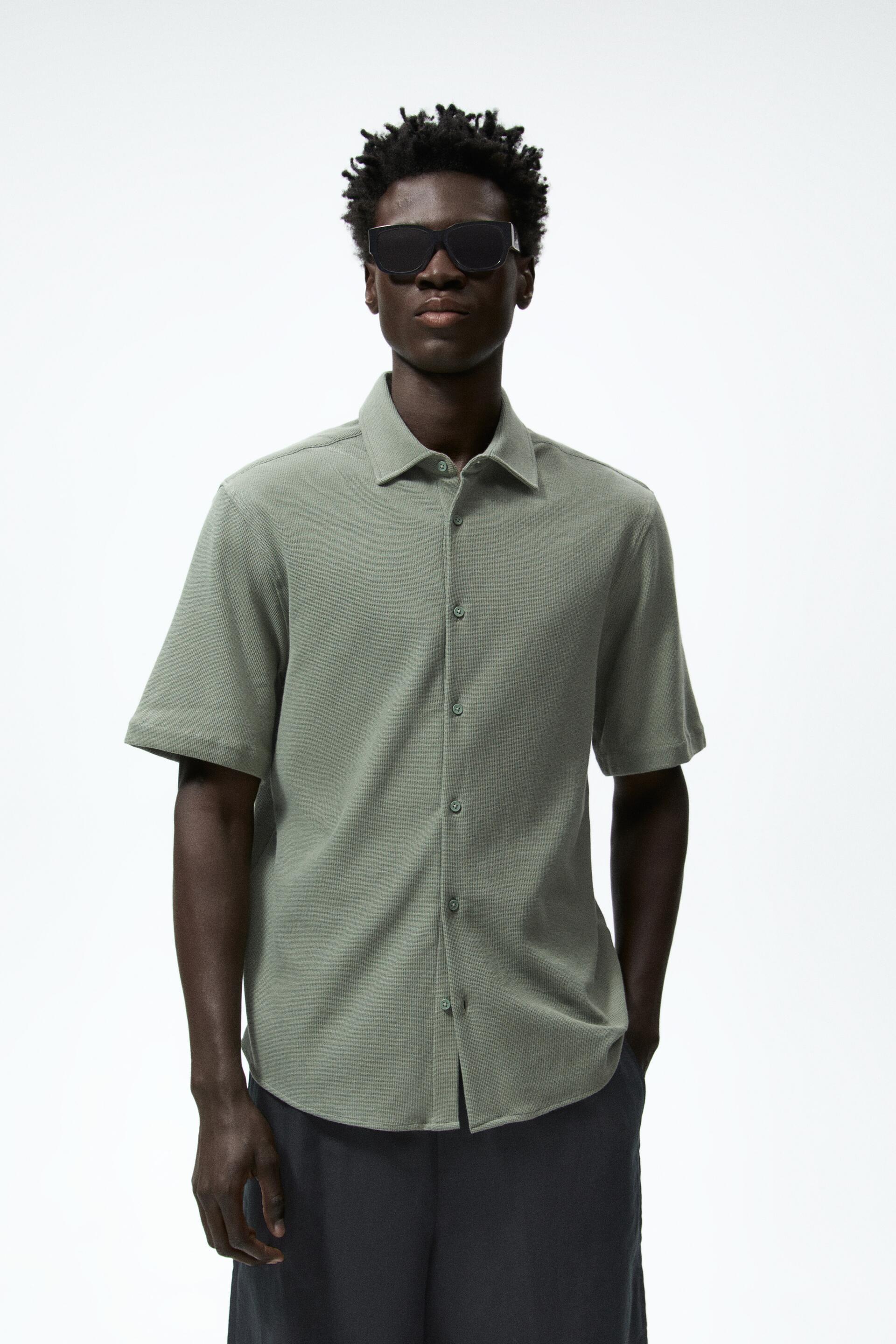 

Рубашка мужская ZARA 05584320 зеленая S (доставка из-за рубежа), 05584320