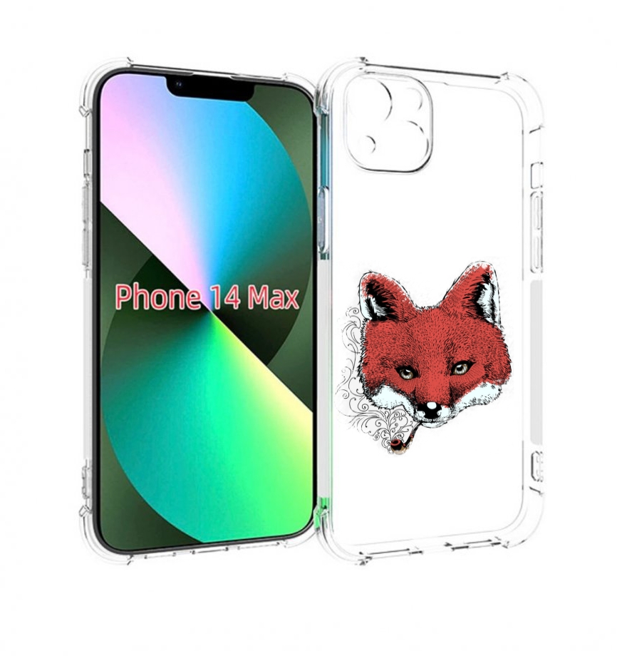 

Чехол MyPads Лис с трубкой для iPhone 14 Plus (6.7), Прозрачный, Tocco