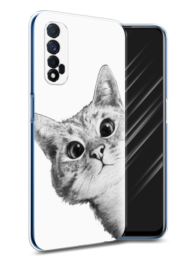 

Чехол Awog на Realme 7 "Кот рисунок черно-белый", Разноцветный, 254150-1
