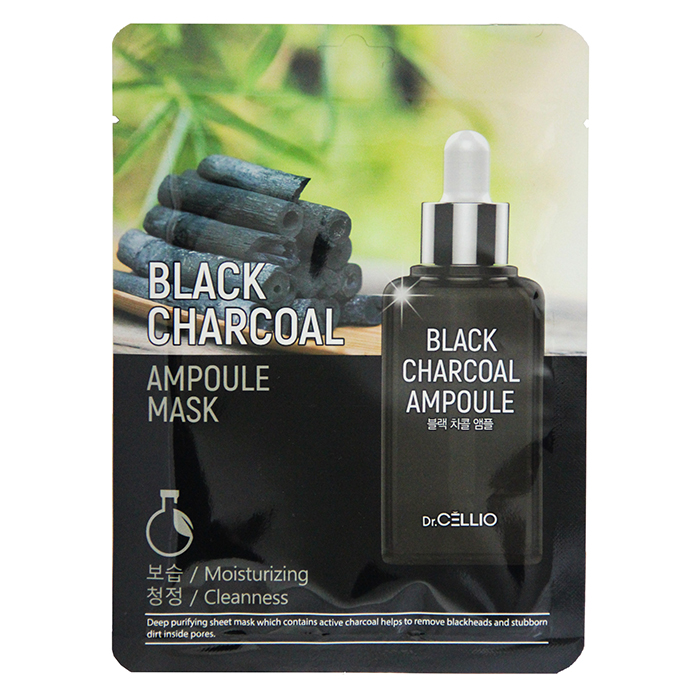 

Тканевая маска для лица Dr.CELLIO Black Charcoal Ampoule Mask