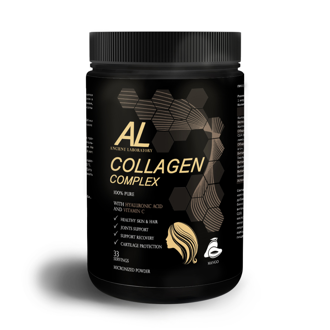 Коллаген + Гиалуроновая кислота + Витамин С + Q10, Ancient Laboratory, манго, 205 г