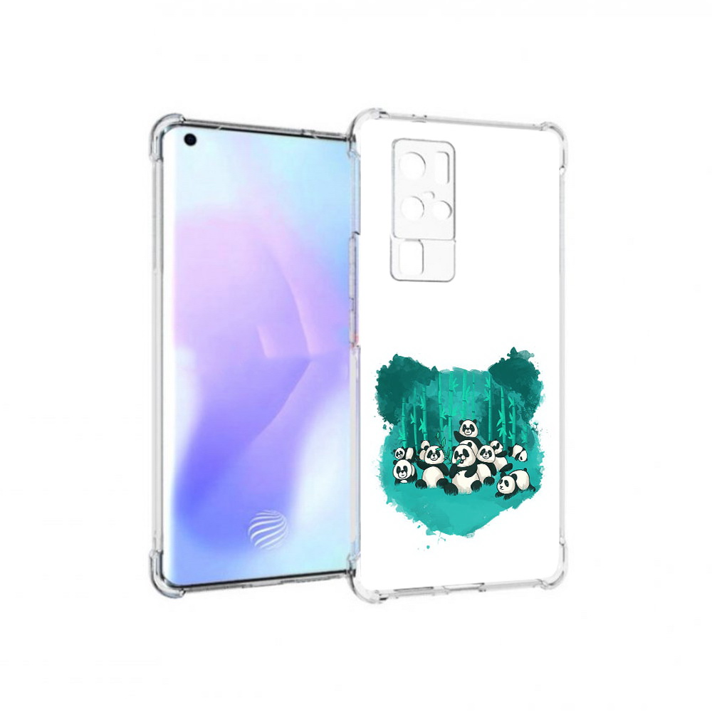 

Чехол MyPads Tocco для Vivo X50 Pro нарисованные панды (PT226970.404.508), Прозрачный, Tocco