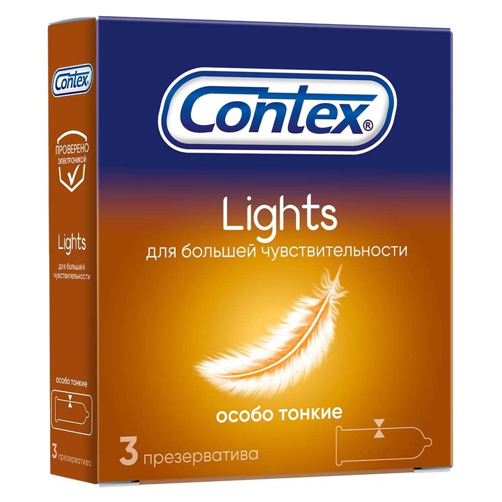 Презервативы CONTEX Lights особо тонкие 3 шт. прозрачный