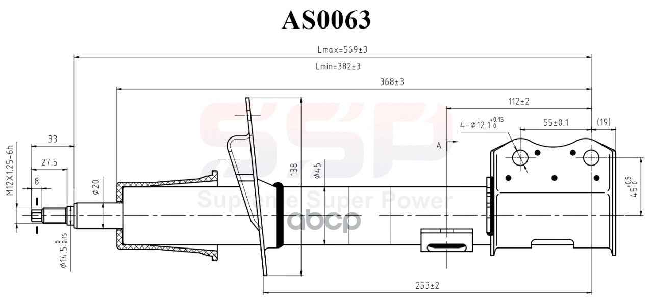 

Стойка Амортизационная Ssp 333419 96407822 Chevrolet Lacetti Hb 04- Rr SSP арт. AS0063