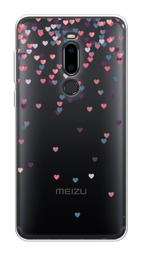 

Чехол на Meizu M8 "Посыпка сердечки", Розовый;фиолетовый, 73150-3