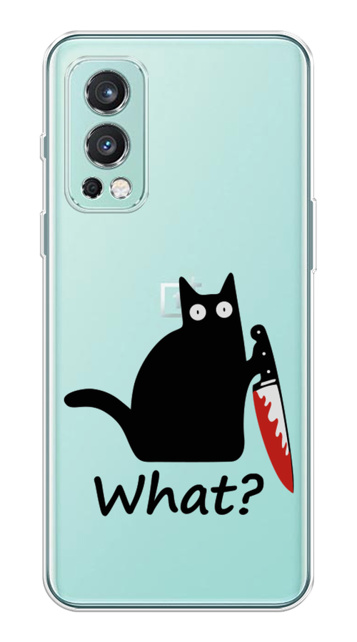 

Чехол на OnePlus Nord 2 5G "Котик с ножом", Черный;красный, 151750-6