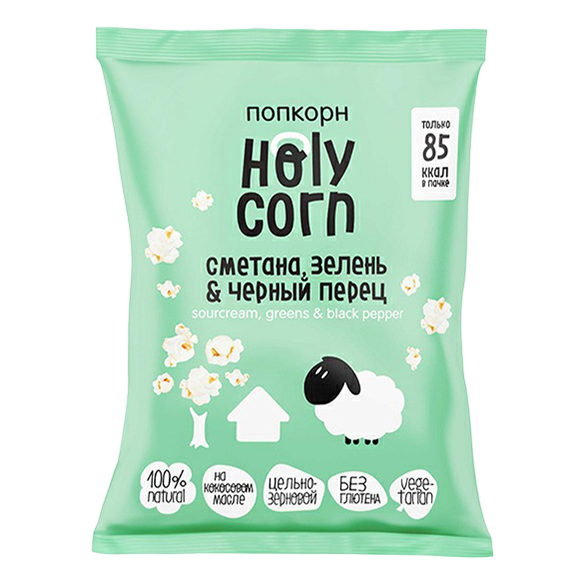 

Попкорн Holy Corn сметана-зелень-черный перец 20 г