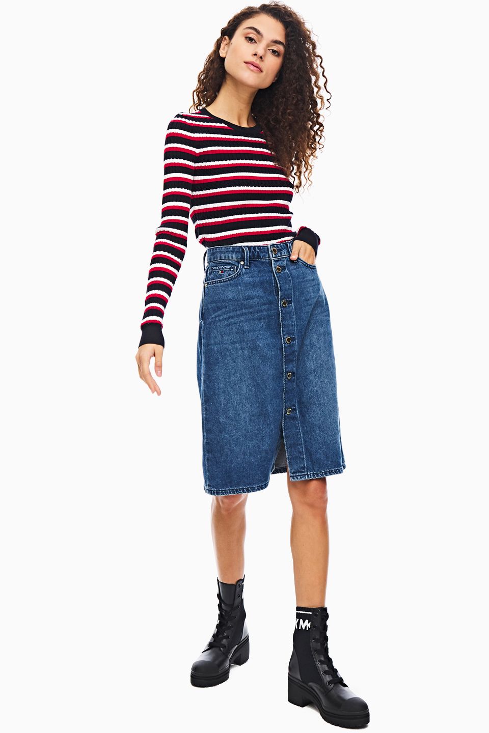

Юбка женская Tommy Hilfiger WW0WW28087 синяя 32 US, Синий, WW0WW28087