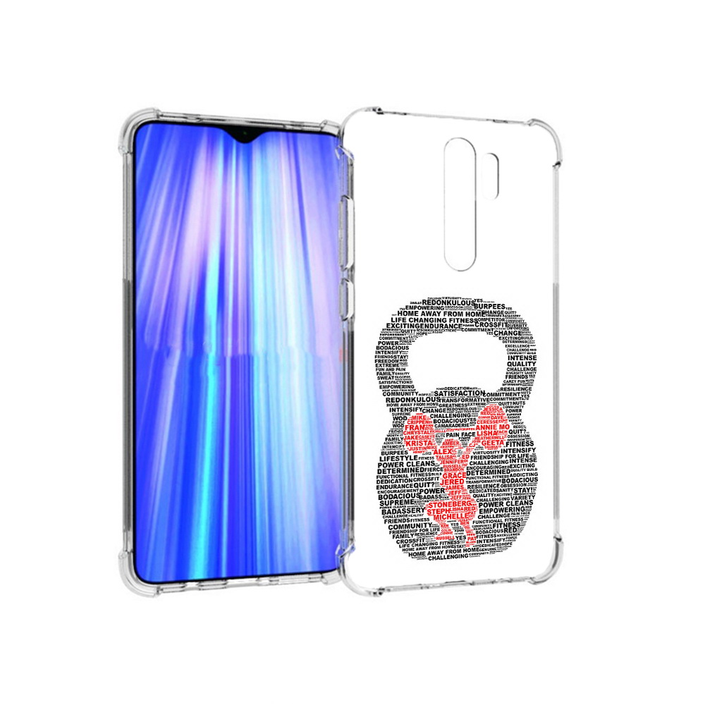 

Чехол MyPads Tocco для Xiaomi Redmi Note 8 Pro бодибилдинг гиря из слов (PT135544.276.232), Прозрачный, Tocco