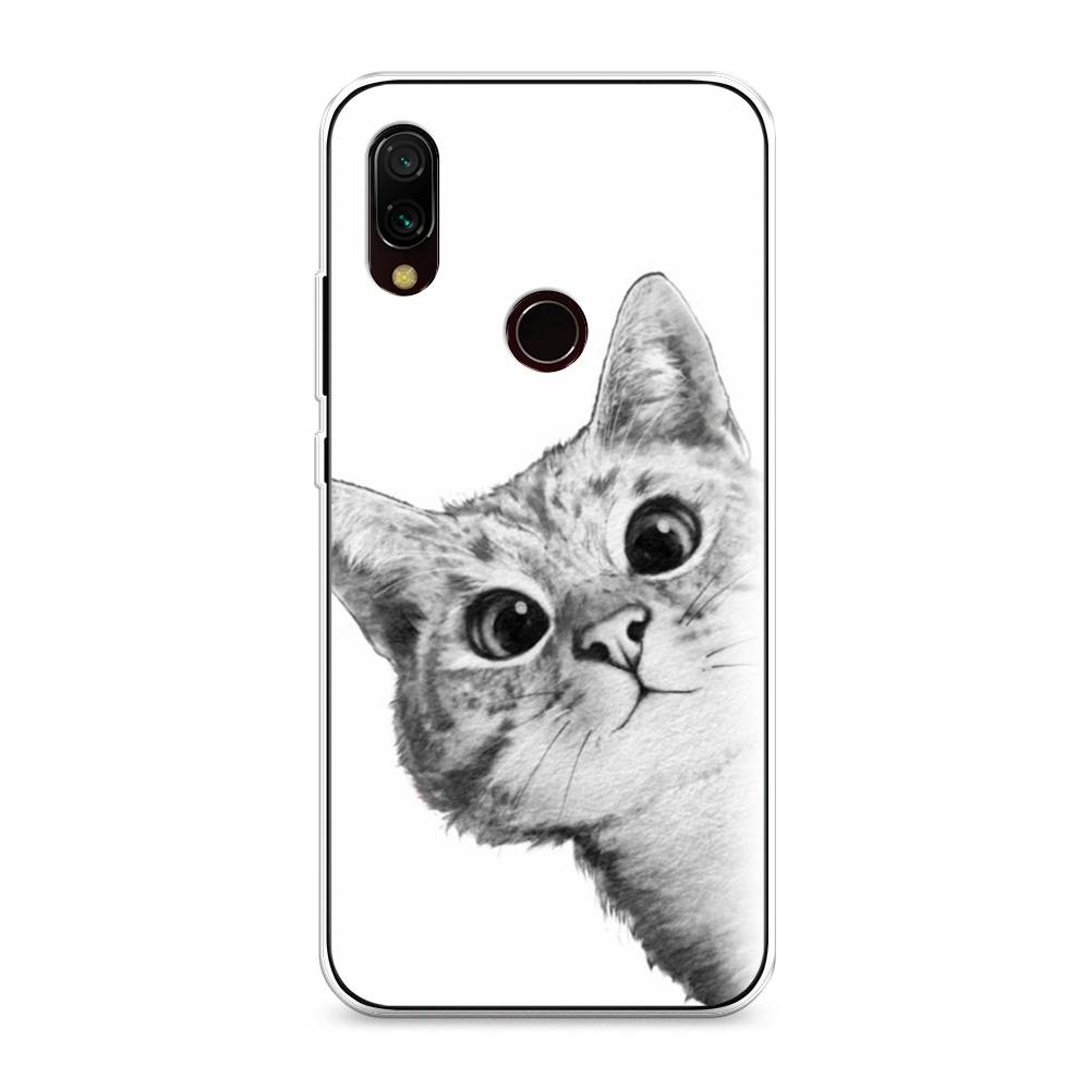 

Чехол Awog на Xiaomi Redmi 7 "Кот рисунок черно-белый", Разноцветный, 35050-1