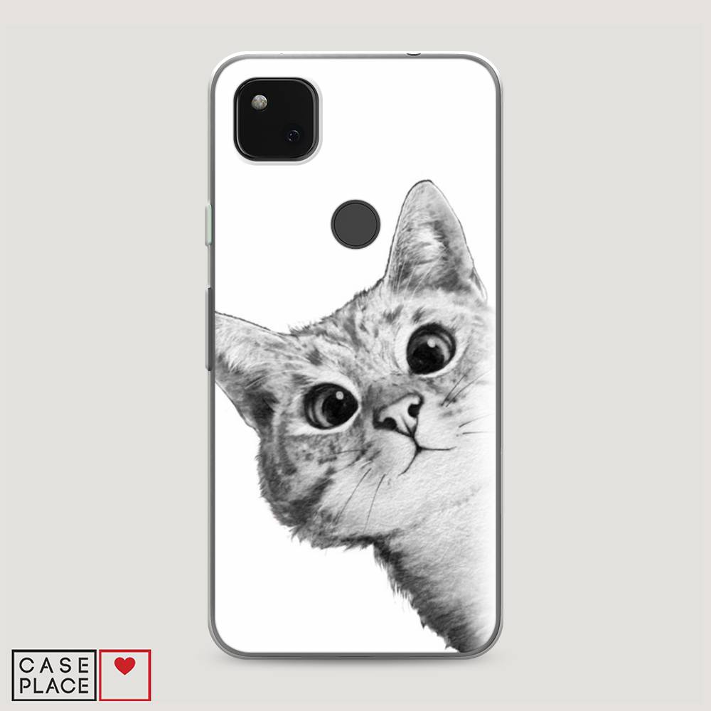 фото Чехол awog "кот рисунок черно-белый" для google pixel 4a