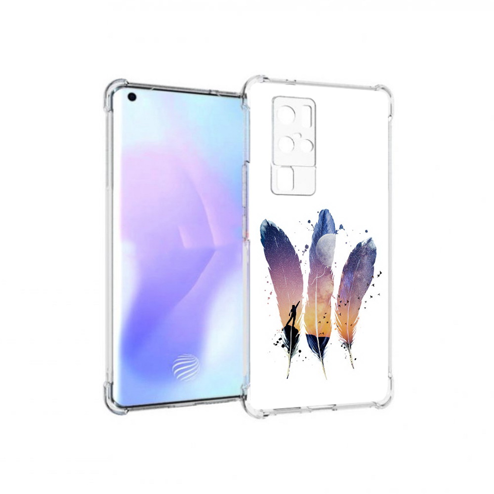 

Чехол MyPads Tocco для Vivo X50 Pro небесные перья (PT226970.404.519), Прозрачный, Tocco
