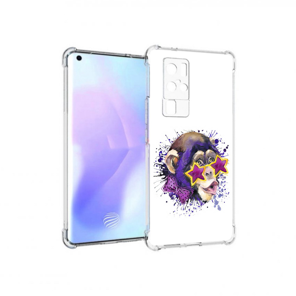 

Чехол MyPads Tocco для Vivo X50 Pro обезьяна в очках (PT226970.404.524), Прозрачный, Tocco