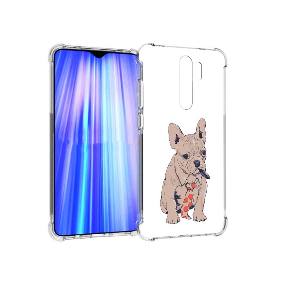 

Чехол MyPads Tocco для Xiaomi Redmi Note 8 Pro бульдог с сигарой (PT135544.276.250), Прозрачный, Tocco