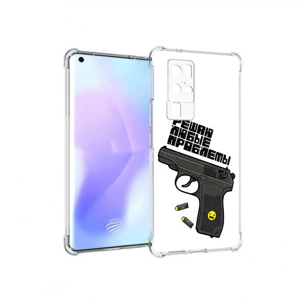 

Чехол MyPads Tocco для Vivo X50 Pro пистолет против проблем (PT226970.404.542), Прозрачный, Tocco