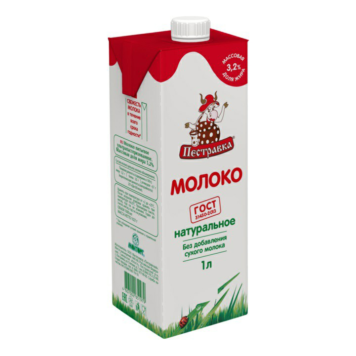 

Молоко 3,2% ультрапастеризованное 1 л Пестравка