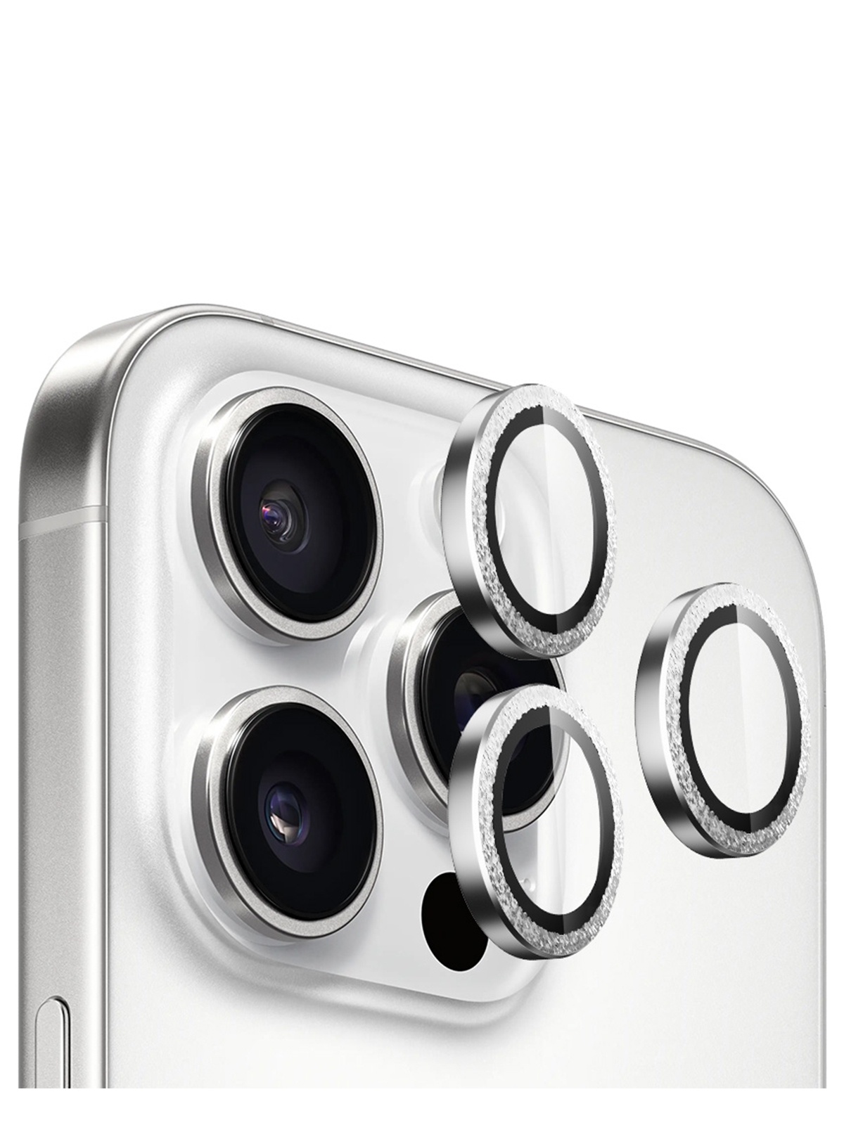 

Защитное стекло BlueO для камеры iPhone 16 Pro/16 Pro Max Camera lens 3 шт. Silver Diamond