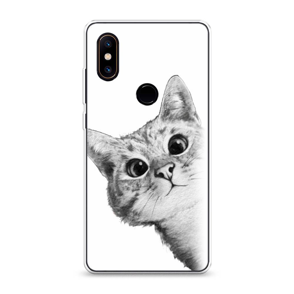 фото Чехол awog "кот рисунок черно-белый" для xiaomi mi mix 2s