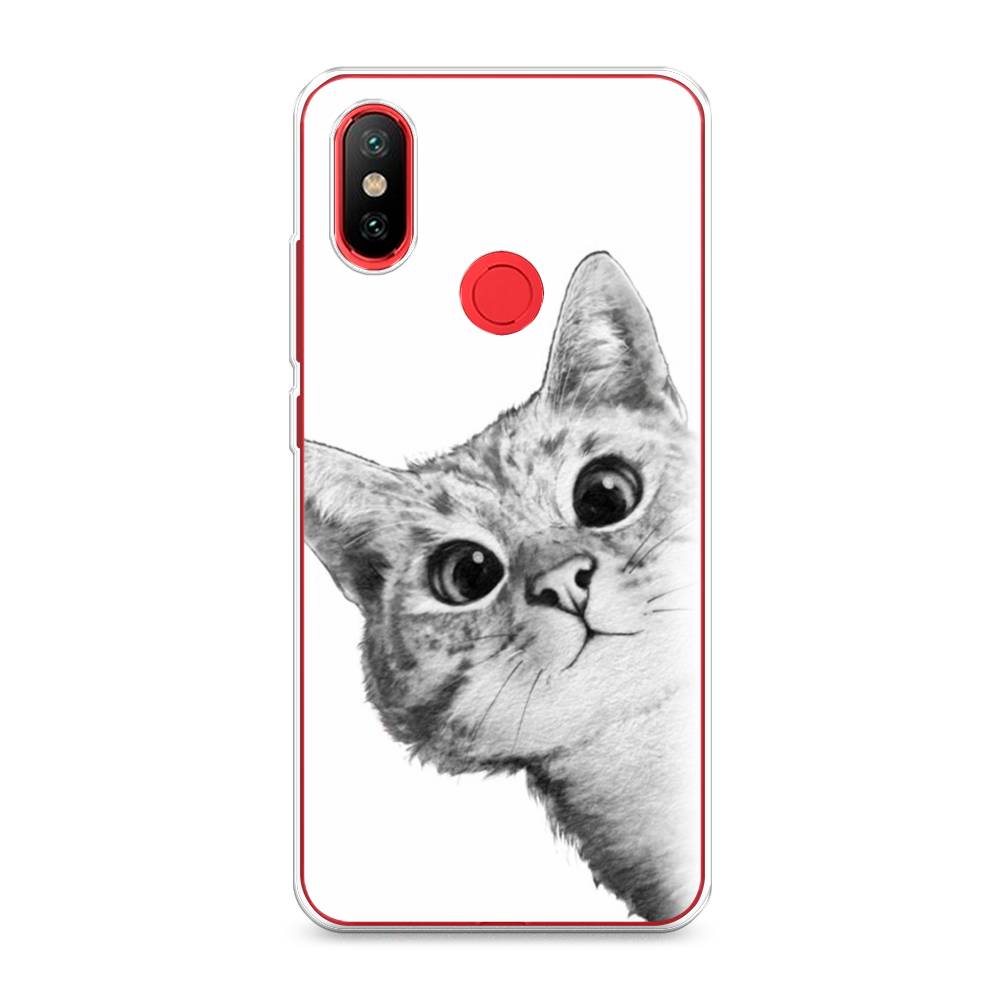 

Чехол Awog на Xiaomi Mi 6X "Кот рисунок черно-белый", Разноцветный, 33250-1