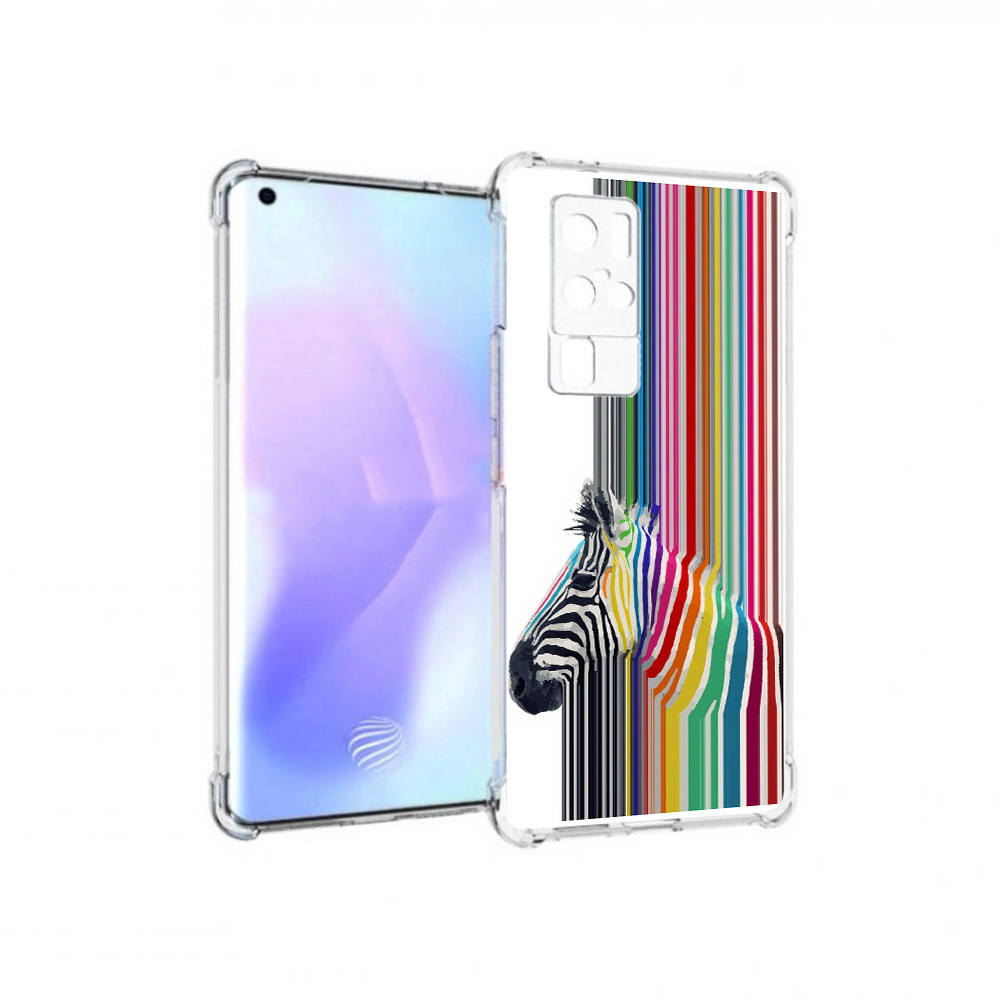 

Чехол MyPads Tocco для Vivo X50 Pro радужная зебра (PT226970.404.565), Прозрачный, Tocco