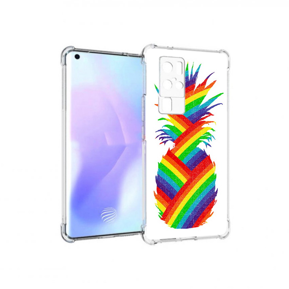 

Чехол MyPads Tocco для Vivo X50 Pro радужный ананас (PT226970.404.566), Прозрачный, Tocco