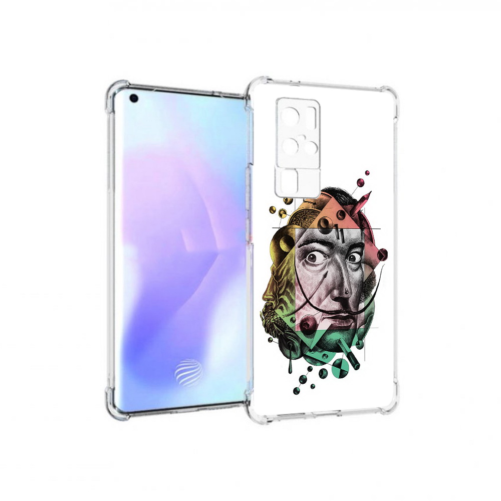 

Чехол MyPads Tocco для Vivo X50 Pro разноцветное лицо абстракция (PT226970.404.570), Прозрачный, Tocco