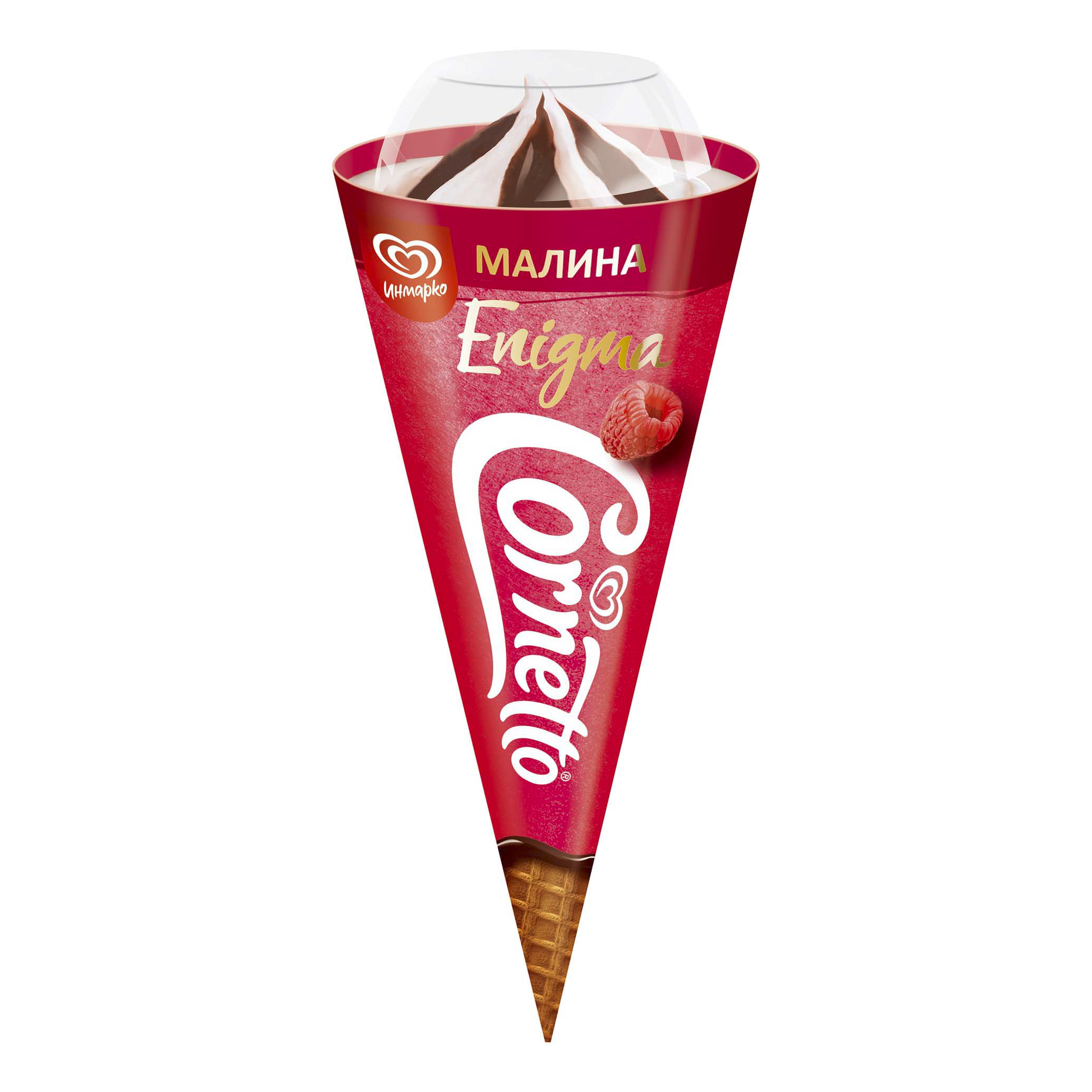 

Мороженое сливочное Cornetto Enigma Малина рожок бзмж 74 г 24 шт