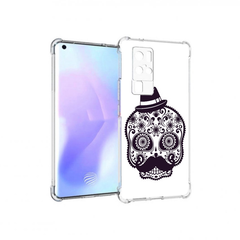 

Чехол MyPads Tocco для Vivo X50 Pro разрисованный скелет (PT226970.404.575), Прозрачный, Tocco