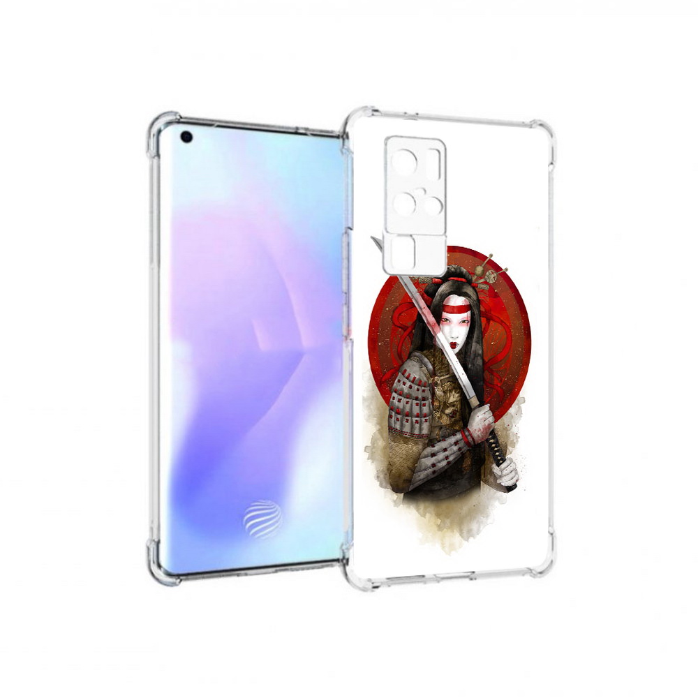 

Чехол MyPads Tocco для Vivo X50 Pro рисованная девушка с катаной (PT226970.404.580), Прозрачный, Tocco