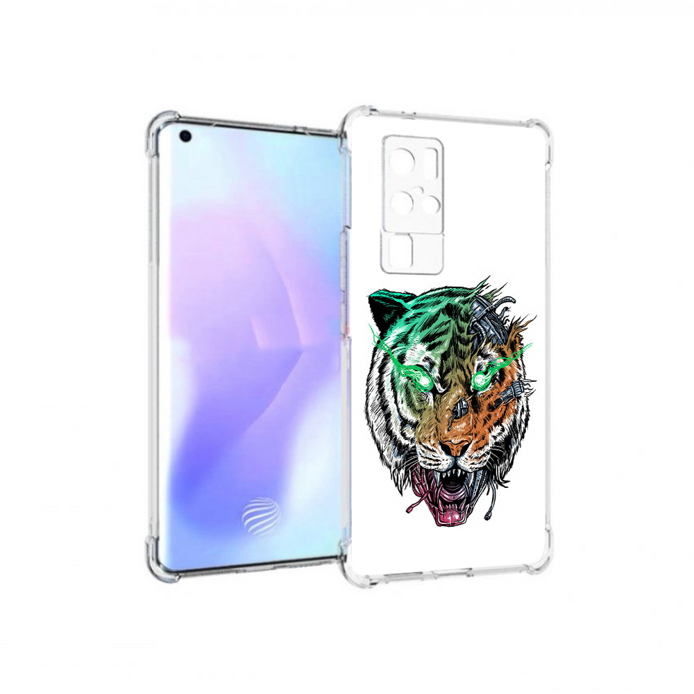 

Чехол MyPads Tocco для Vivo X50 Pro робо-тигр (PT226970.404.584), Прозрачный, Tocco