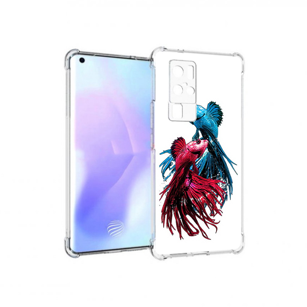 

Чехол MyPads Tocco для Vivo X50 Pro рыбы петушки (PT226970.404.592), Прозрачный, Tocco