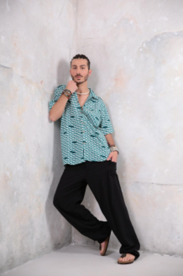 

Рубашка мужская Saman Butik 4713 голубая L (доставка из-за рубежа), Голубой, 4713