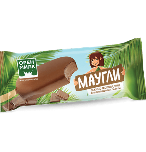 

Мороженое сливочное Оренмилк Маугли шоколадное в глазури 9% 60 г