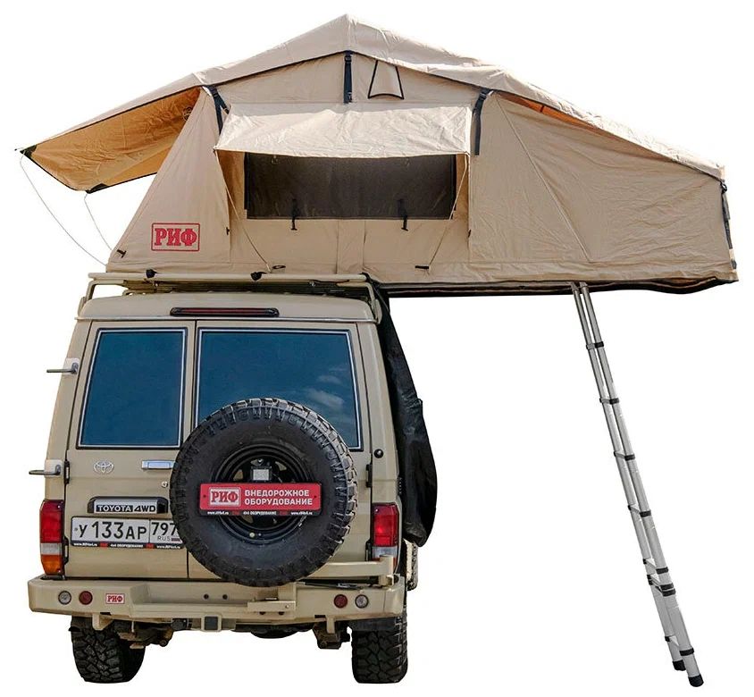 РИФ Палатка на крышу автомобиля РИФ Soft RT02-120, тент песочный