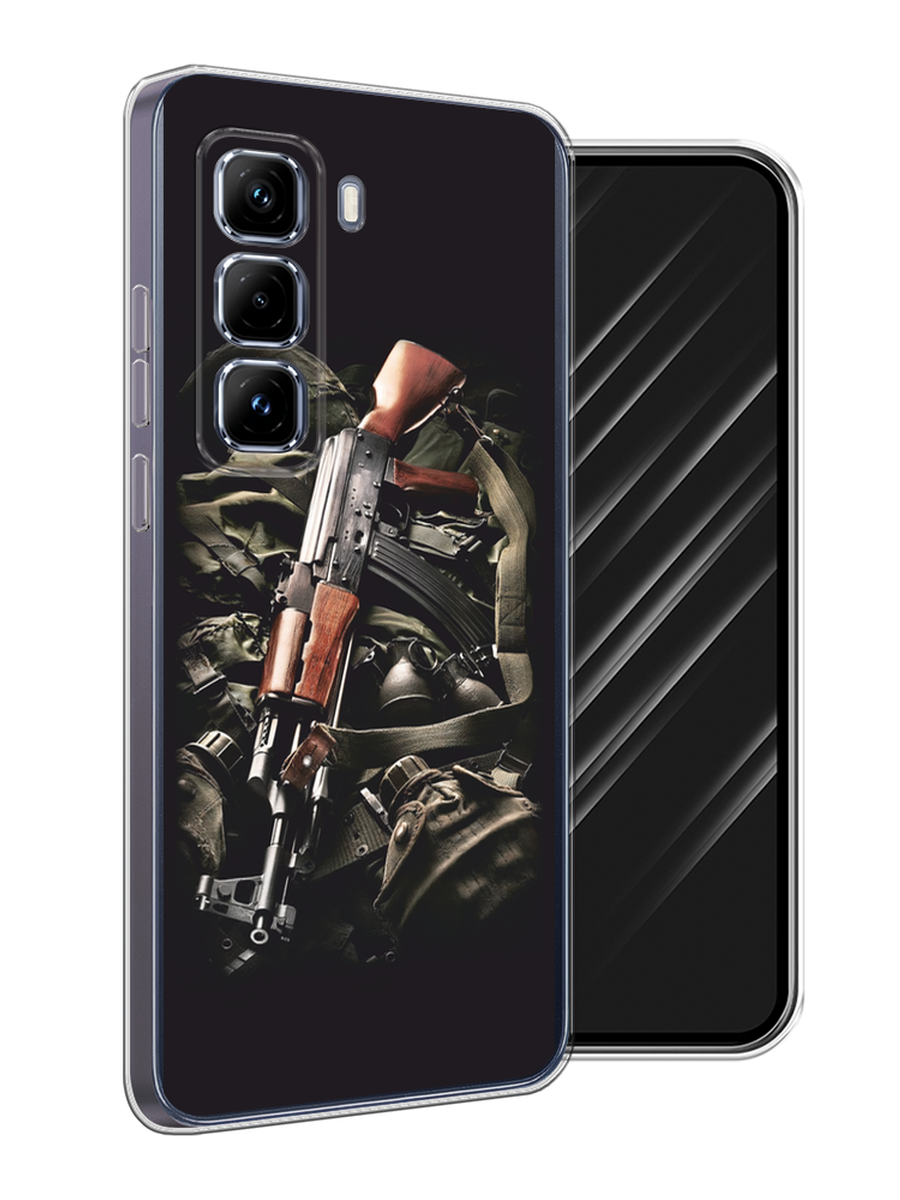 

Чехол Awog на Infinix Hot 50 Pro Plus "Автомат", Черный;коричневый;серый, 3107050-1