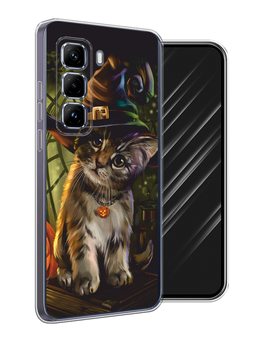 

Чехол Awog на Infinix Hot 50 Pro Plus "Кот на Хэллоуин", Зеленый;серый, 3107050-1