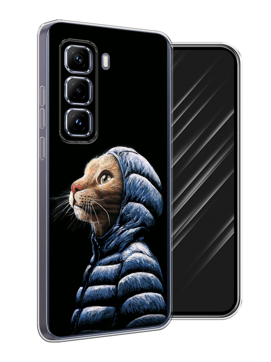 

Чехол Awog на Infinix Hot 50 Pro Plus "Кот в капюшоне", Черный;бежевый;синий, 3107050-1