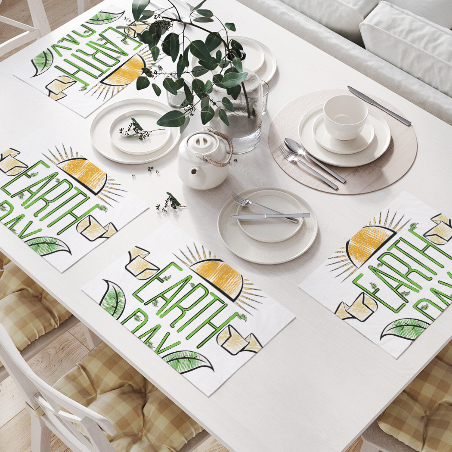 

Комплект салфеток JoyArty "День Земли" (32х46 см, 4 шт.), Белый, День Земли