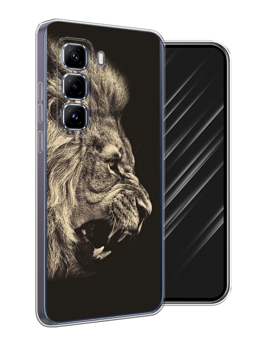 

Чехол Awog на Infinix Hot 50 Pro Plus "Львиный рык 2", Бежевый;черный, 3107050-1