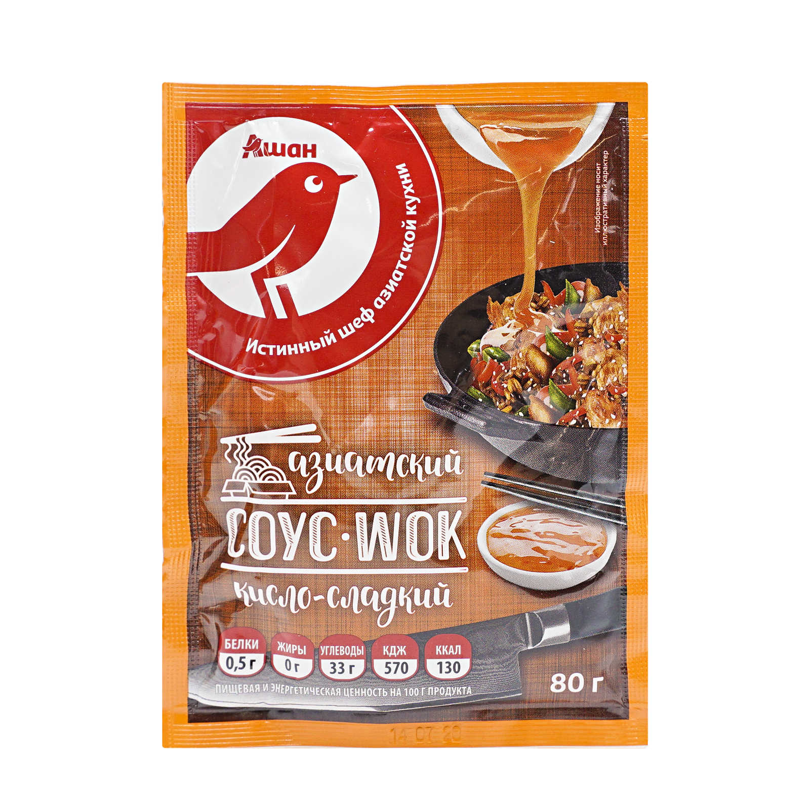 фото Соус-wok ашан красная птица азиатский кисло-сладкий 80 г