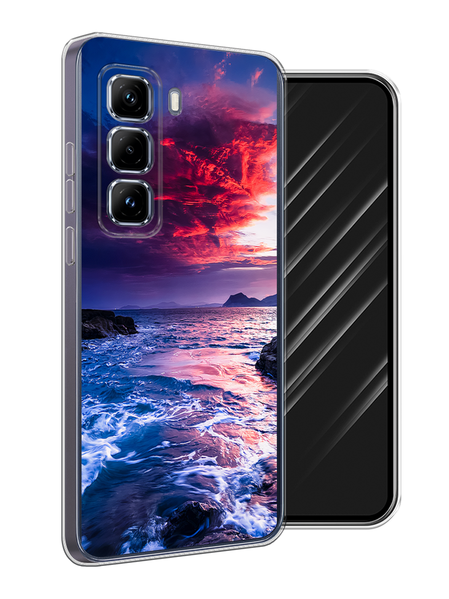 

Чехол Awog на Infinix Hot 50 Pro Plus "Волны 1", Розовый;синий, 3107050-1