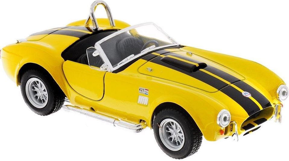 Модель Kinsmart арт КТ5322, 3 Shelby Cobra 427 s, c 1965 1:32 желтая инерц welly 1 24 1965 shelby cobra alloy car model diecasts