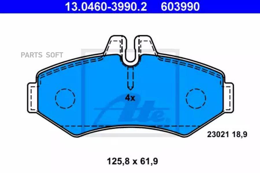 

Колодки задние MB G-Class/2/3T-Sprinter/VW LT 28-46 II ATE 13.0460-3990.2