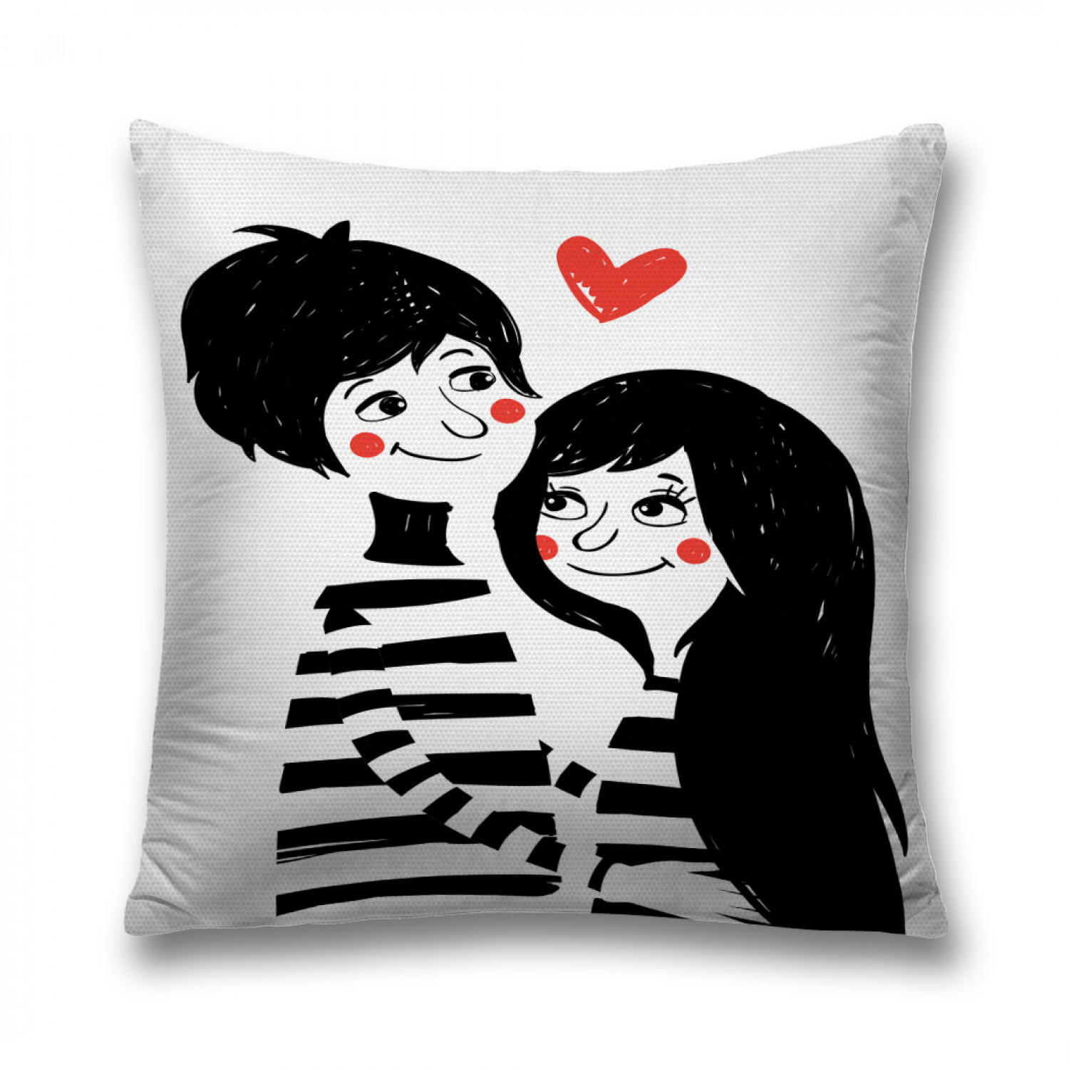 

Наволочка декоративная JoyArty "Круглолицая любовь" на молнии, 45x45 см, Круглолицая любовь