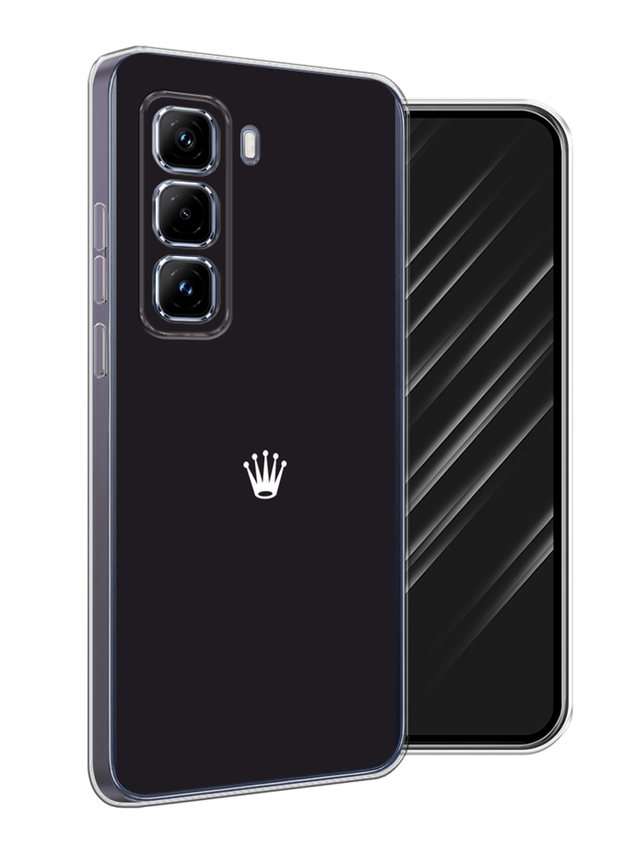 

Чехол Awog на Infinix Hot 50 Pro Plus "Белая корона на черном фоне", Черный, 3107050-1