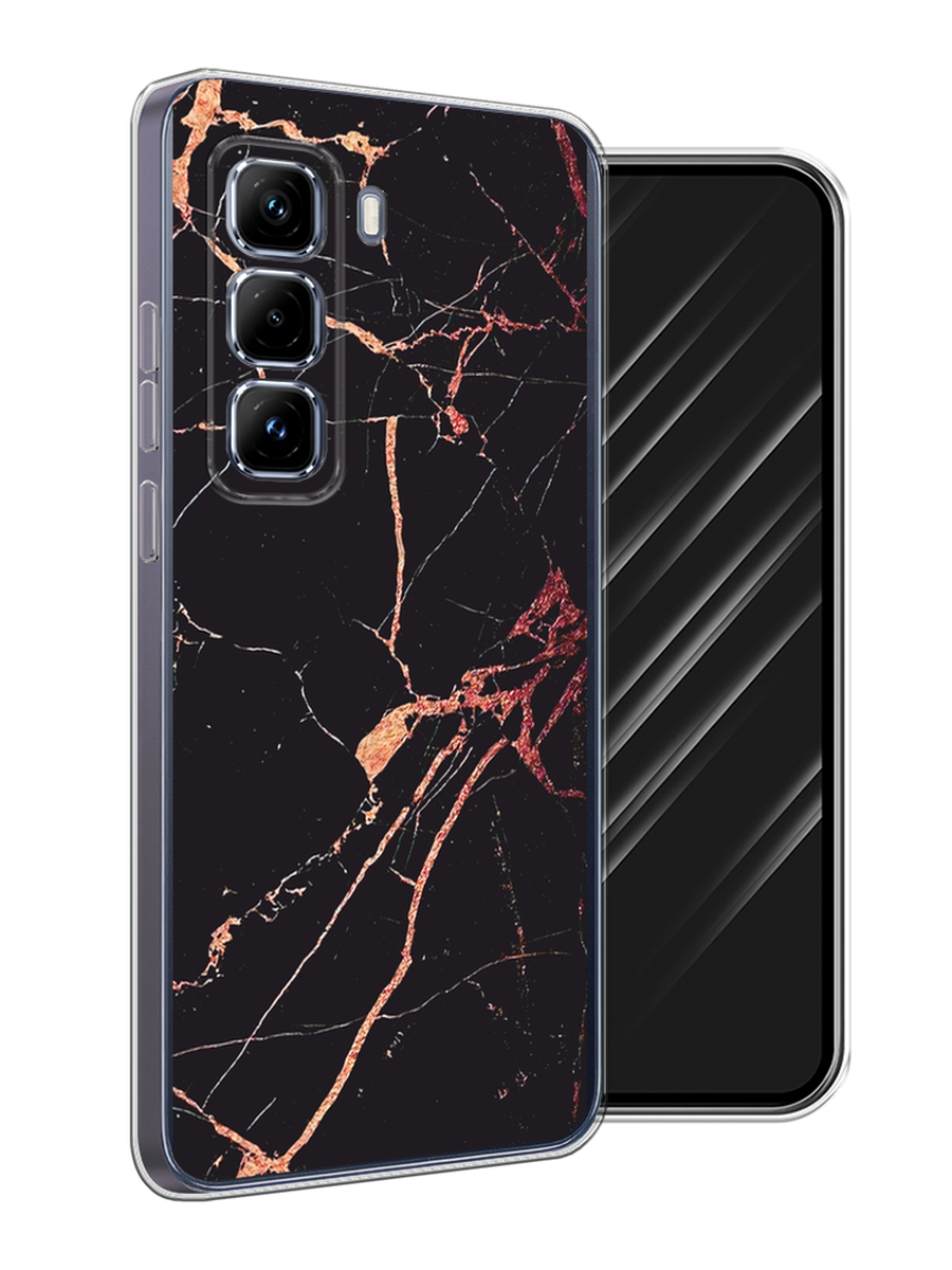 

Чехол Awog на Infinix Hot 50 Pro Plus "Мрамор розовое золото", Черный;розовый, 3107050-1