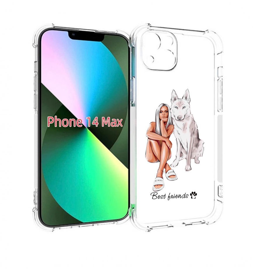 

Чехол MyPads Лучшие-друзья для iPhone 14 Plus (6.7), Прозрачный, Tocco