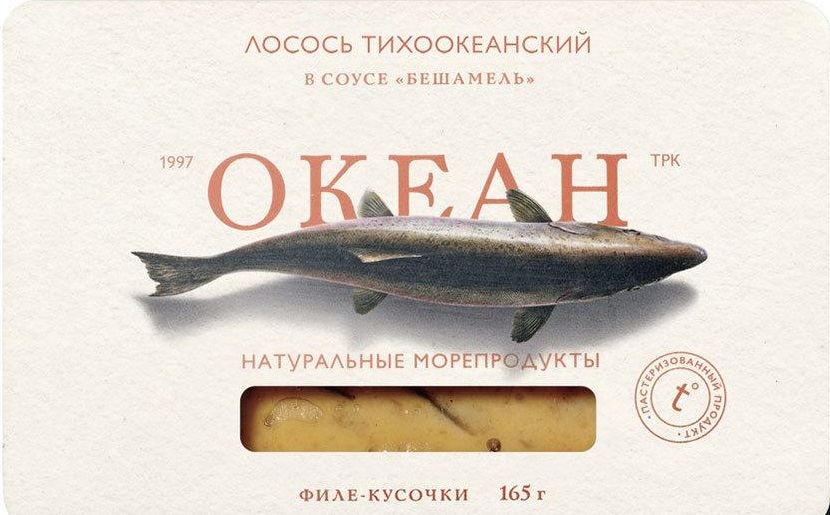 

Лосось Океан в соусе Бешамель, филе-кусочки, 165 г